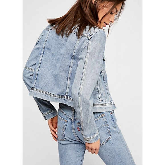 Free People Rumors Denim Jacket Light Indigo - Picture 6 of 8